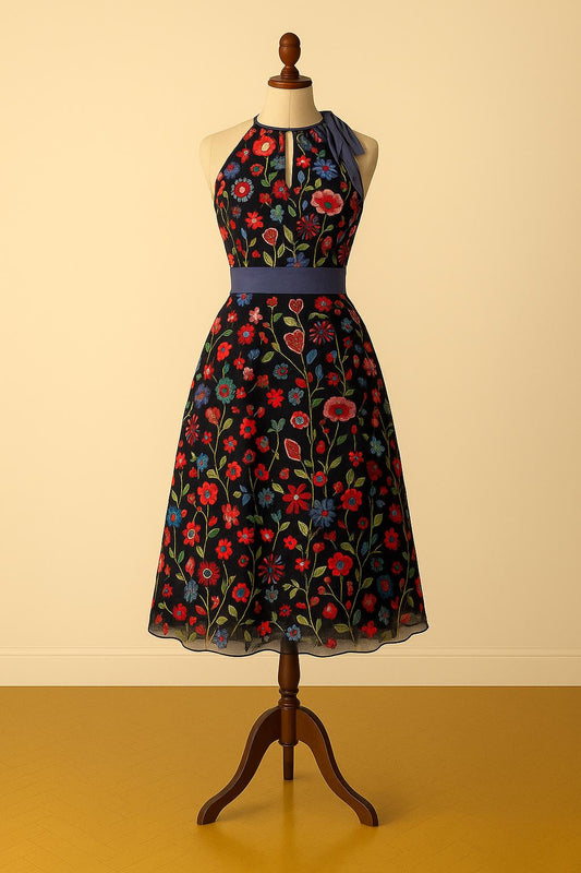 Abito pizzo longuette mille fiori - LIMITED EDITION