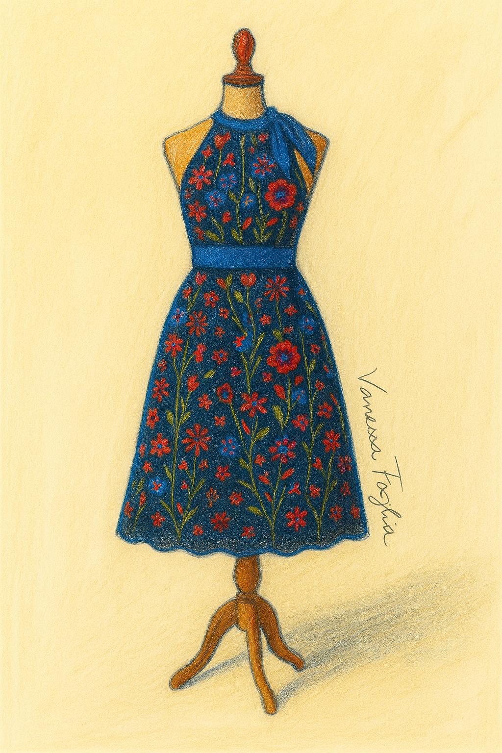 Abito pizzo longuette mille fiori - LIMITED EDITION